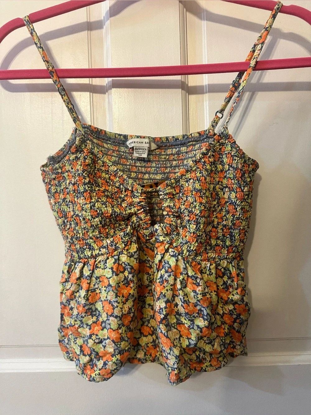 American Eagle Outfitters Floral Smocked Camisole - size xs